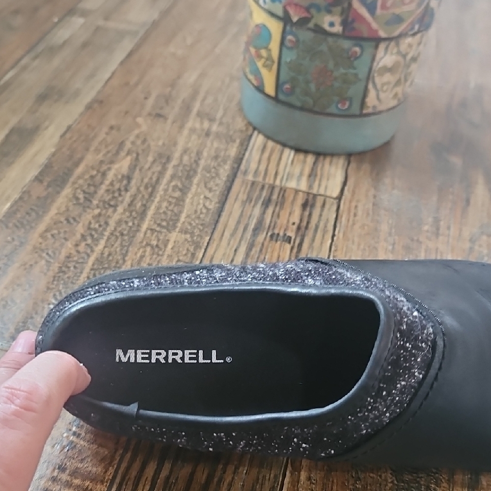 Merrell Women's Black Leather Slip On Mules - Picture 8 of 10